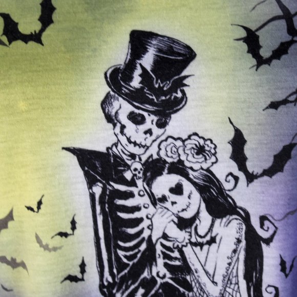 NWT Vintage Y2K Gothic Halloween Scenic Graveyard Day of the Dead Pastel Gothic - Picture 6 of 10